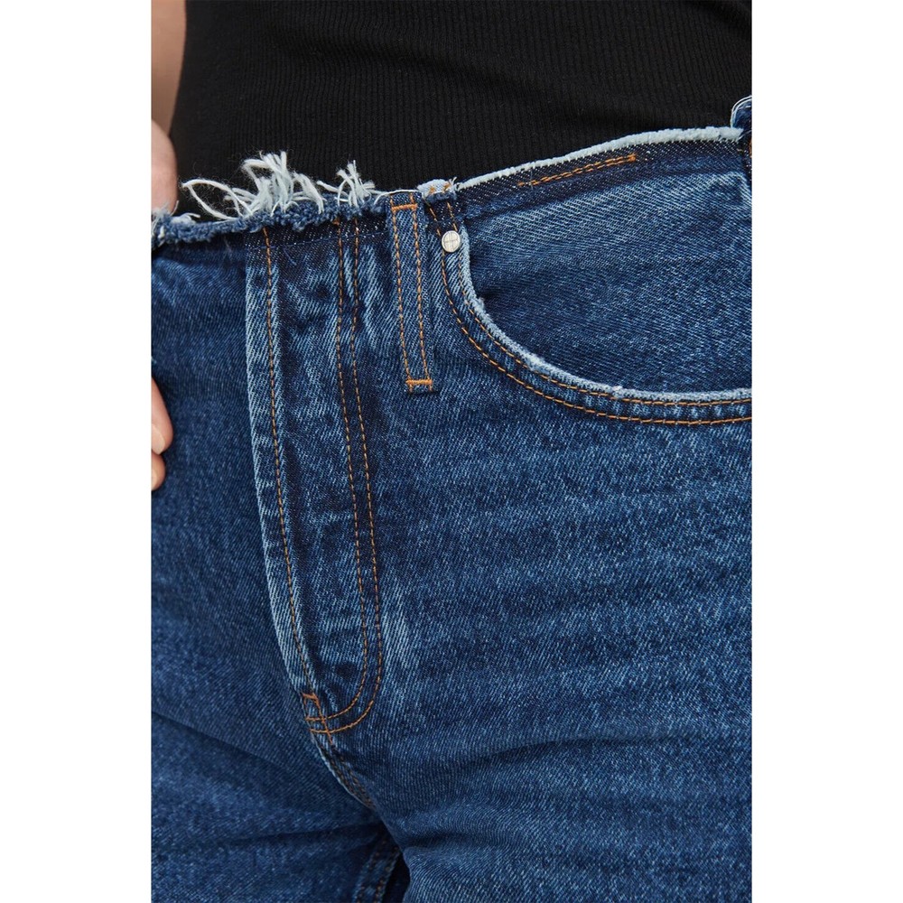 Anine Bing Gavin 1999 Denim Jean Shorts 29 Blue Cutoff 90s Long Bermuda Wide Leg - Picture 9 of 10